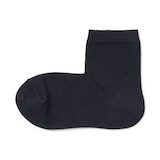 婦人　足なり直角　履き口やわらか　ショート丈靴下（口ゴムなし・三層）