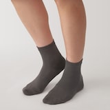 婦人　足なり直角　履き口やわらか　ショート丈靴下（口ゴムなし・三層）