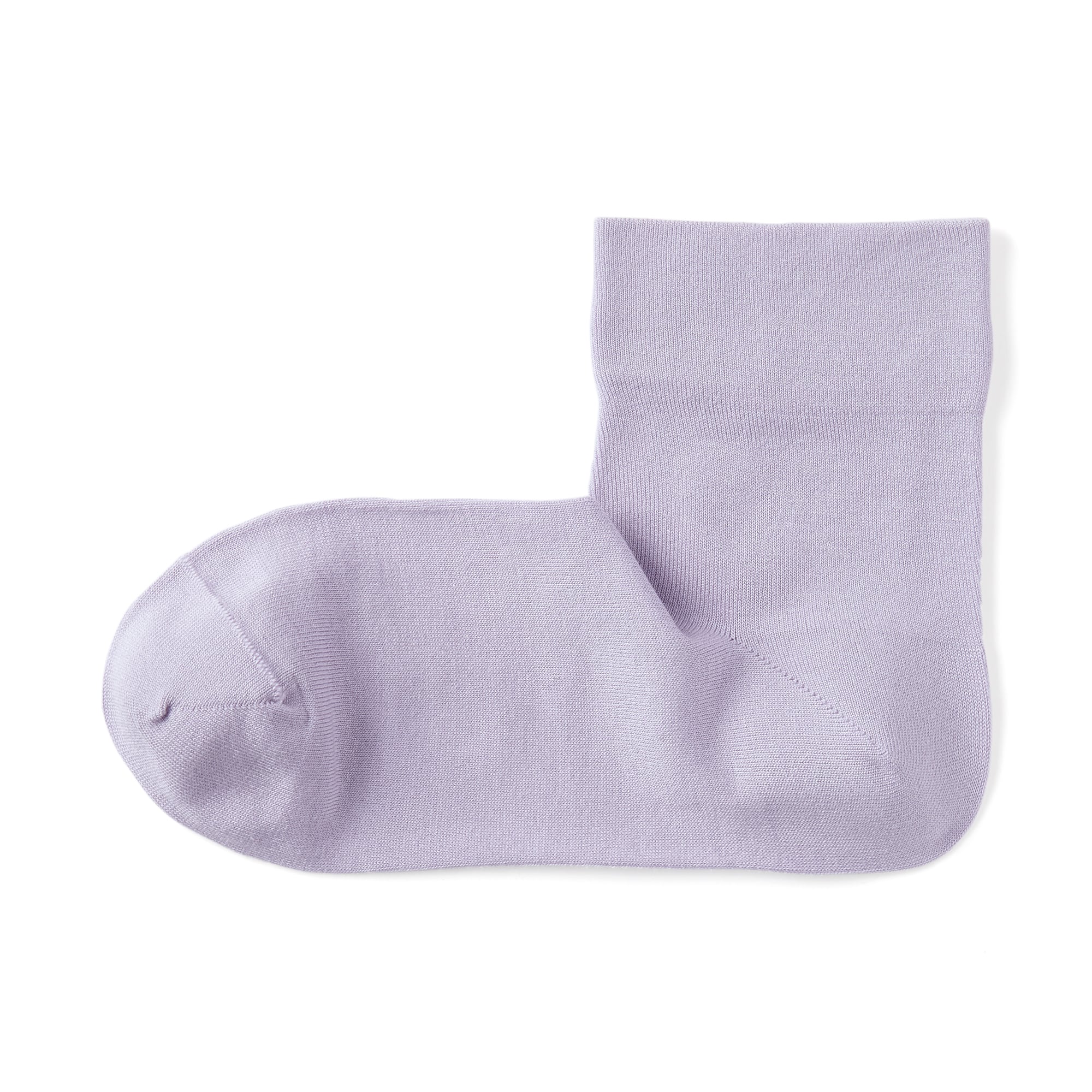 婦人　足なり直角　履き口やわらか　レーヨン混　薄手ショート丈靴下（口ゴムなし）