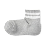 婦人　足なり直角　履き口やわらか　パイル編み　ショート丈靴下（ライン）