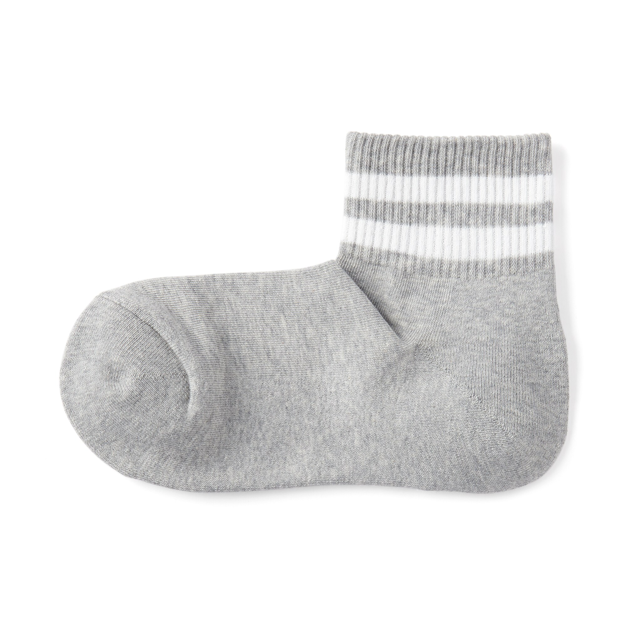 婦人　足なり直角　履き口やわらか　パイル編み　ショート丈靴下（ライン）