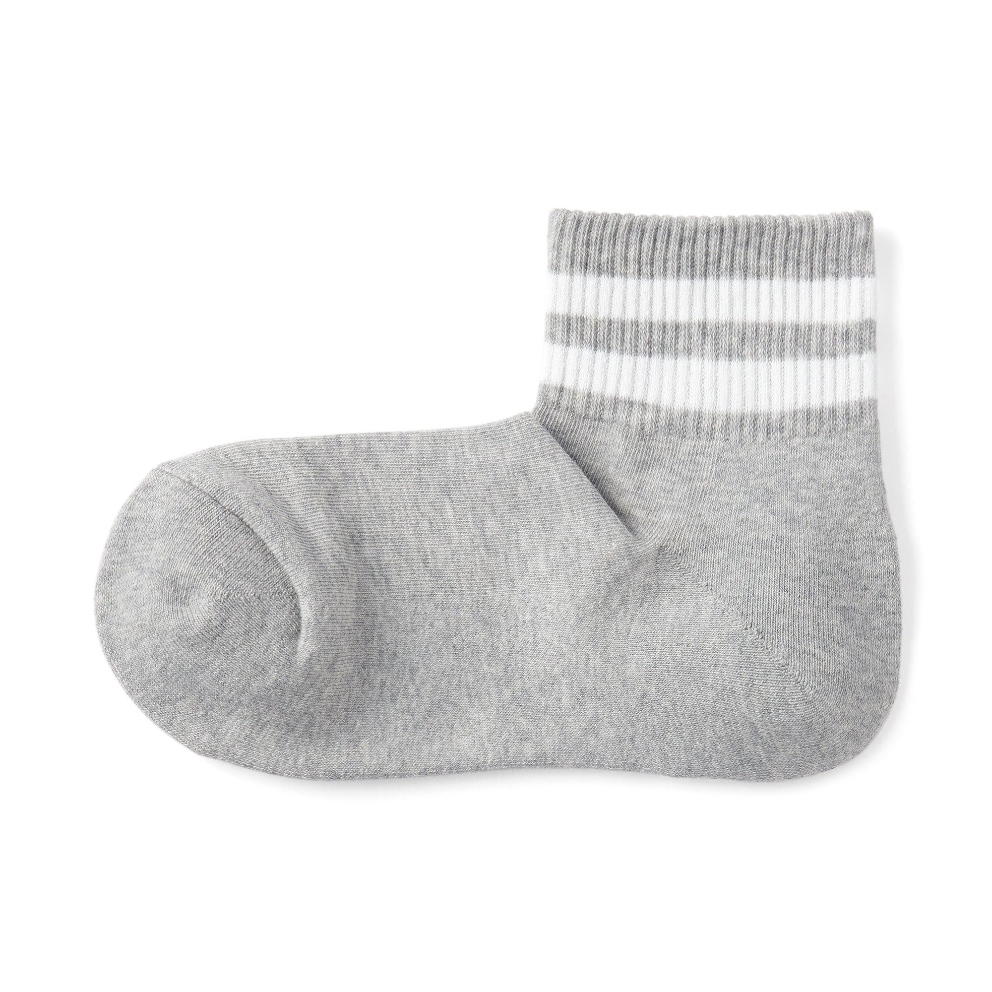 婦人　足なり直角　履き口やわらか　パイル編み　ショート丈靴下（ライン）