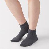 婦人　足なり直角　さらっと綿　ショート丈靴下