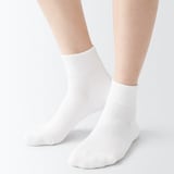 婦人　足なり直角　履き口やわらか　パイル編み　ショート丈靴下　※杢色