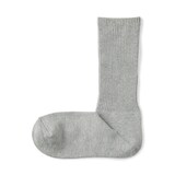 婦人　足なり直角　履き口やわらか　リブ編み厚手靴下