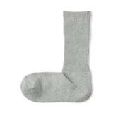 婦人　足なり直角　履き口やわらか　リブ編み厚手靴下