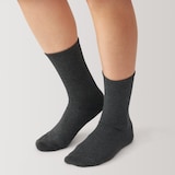 婦人　足なり直角　履き口やわらか　足首に沿う靴下　※杢色