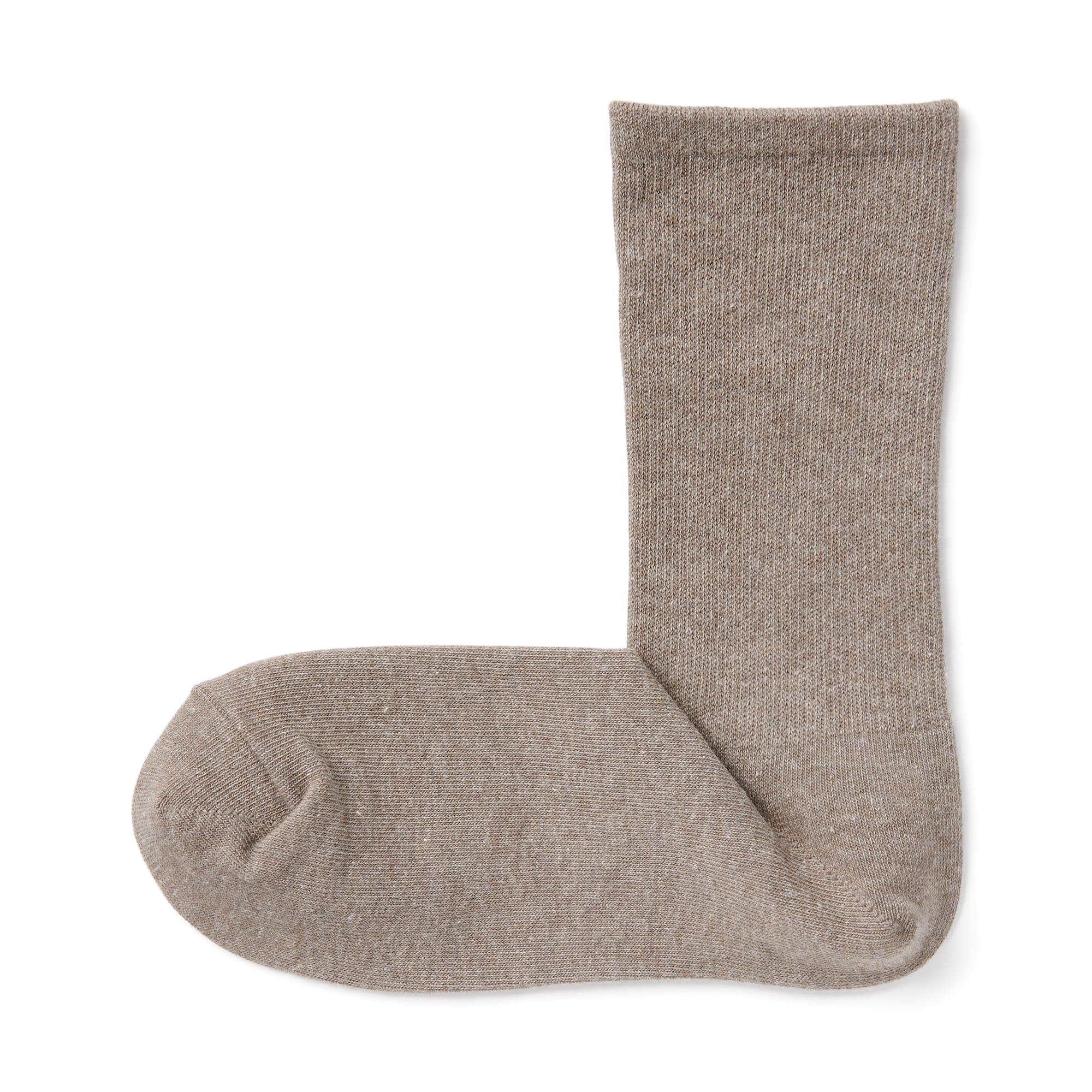 婦人　足なり直角　履き口やわらか　足首に沿う靴下　※杢色