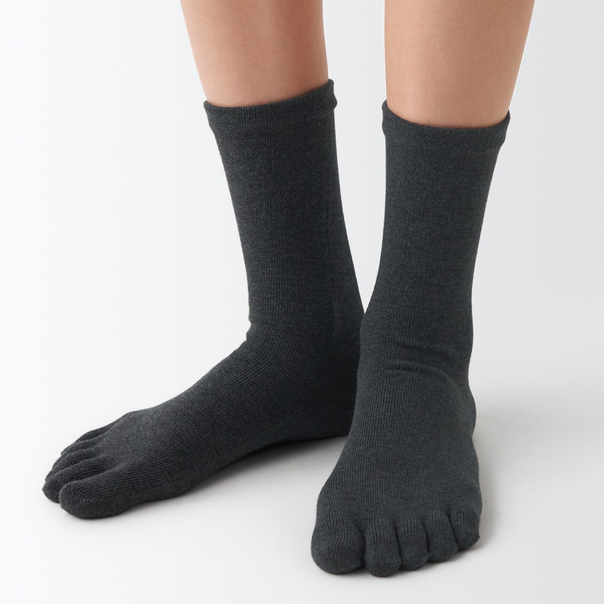 婦人　足なり直角　５本指靴下　※杢色