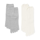 婦人　足なり直角　重ね履き　５本指靴下（２足組）