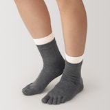 婦人　足なり直角　重ね履き　５本指靴下（２足組）