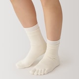 婦人　足なり直角　重ね履き　５本指靴下（２足組）