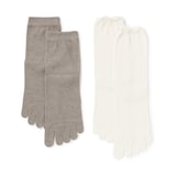 婦人　足なり直角　重ね履き　５本指靴下（２足組）