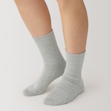 婦人　足なり直角　内側シルク使い　ルームソックス