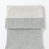 婦人　足なり直角　内側シルク使い　ルームソックス