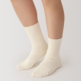 婦人　足なり直角　内側シルク使い　ルームソックス