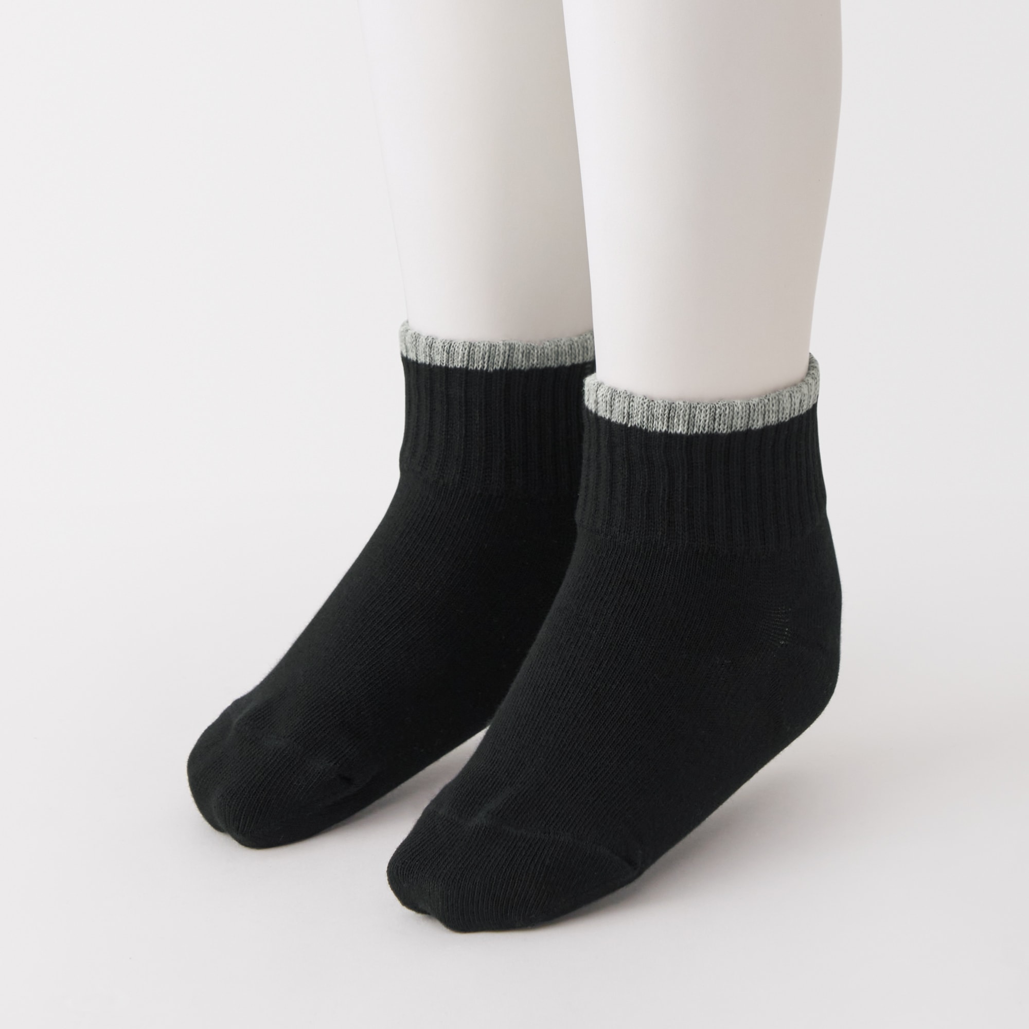 キッズ　足なり直角　ショート丈靴下（柄・３足組）