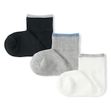 キッズ　足なり直角　ショート丈靴下（柄・３足組）