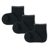 キッズ　足なり直角　ショート丈靴下（柄・３足組）