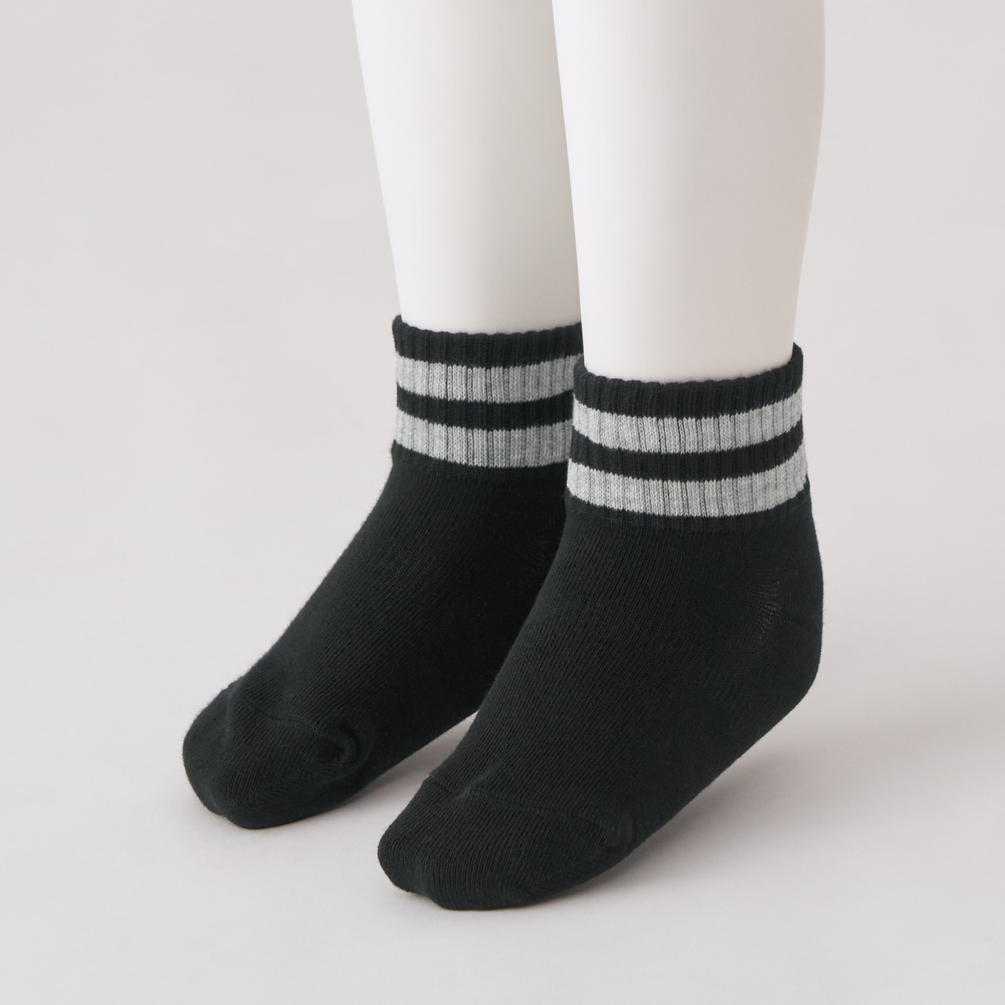 キッズ　足なり直角　ショート丈靴下（柄・３足組）
