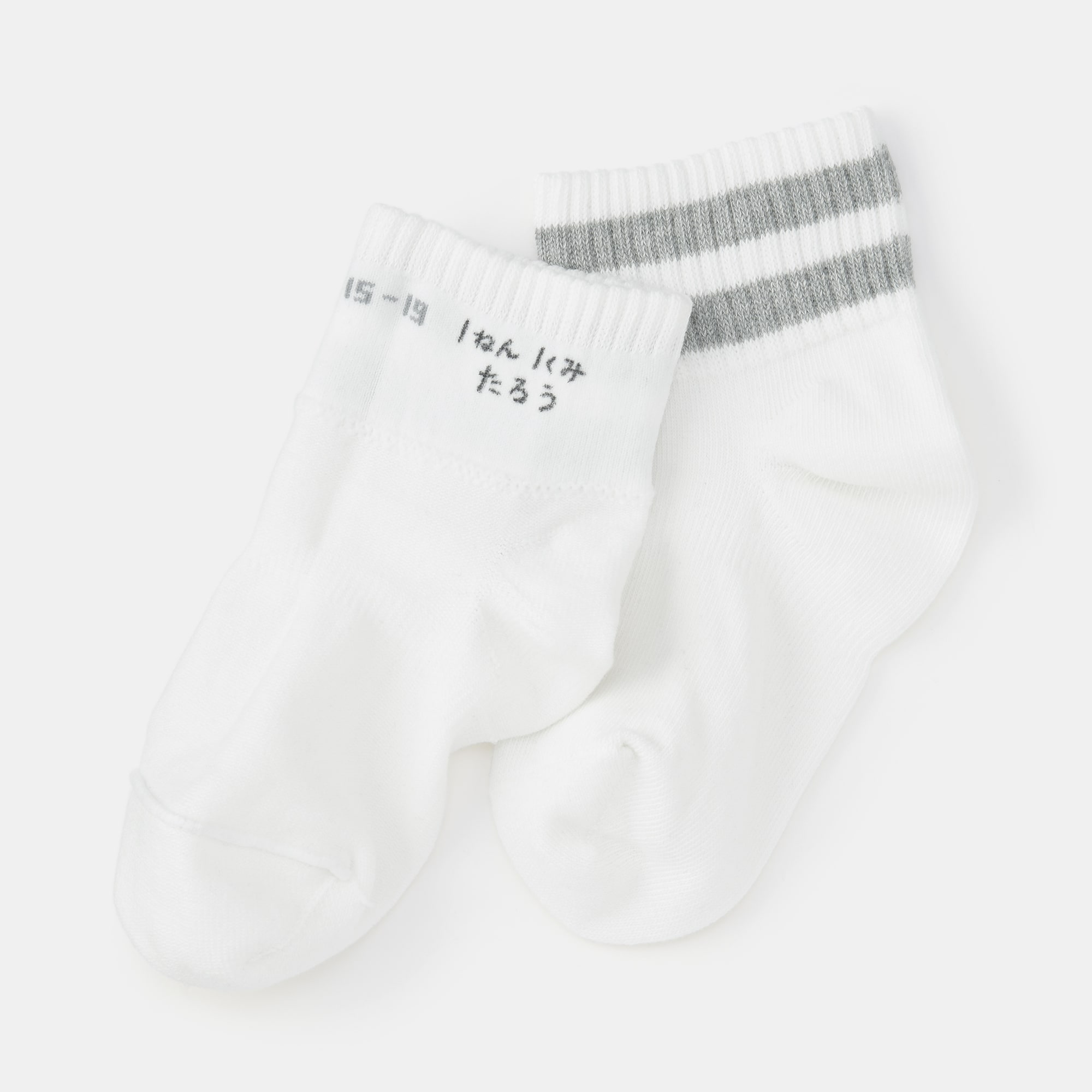 キッズ　足なり直角　ショート丈靴下（柄・３足組）