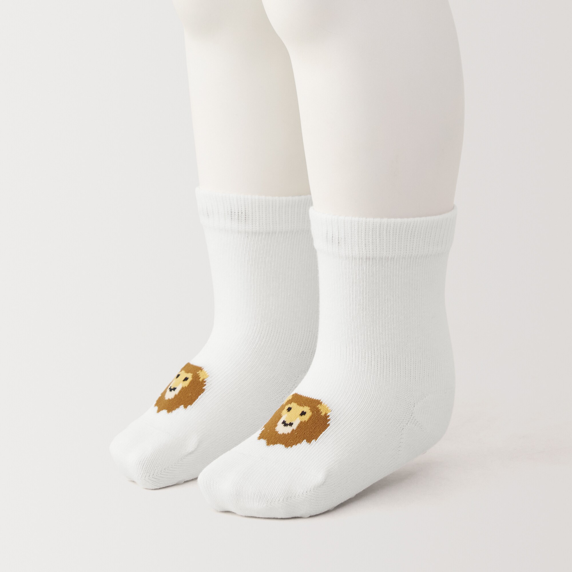 ベビー　足なり直角　動物柄　靴下（３足組）