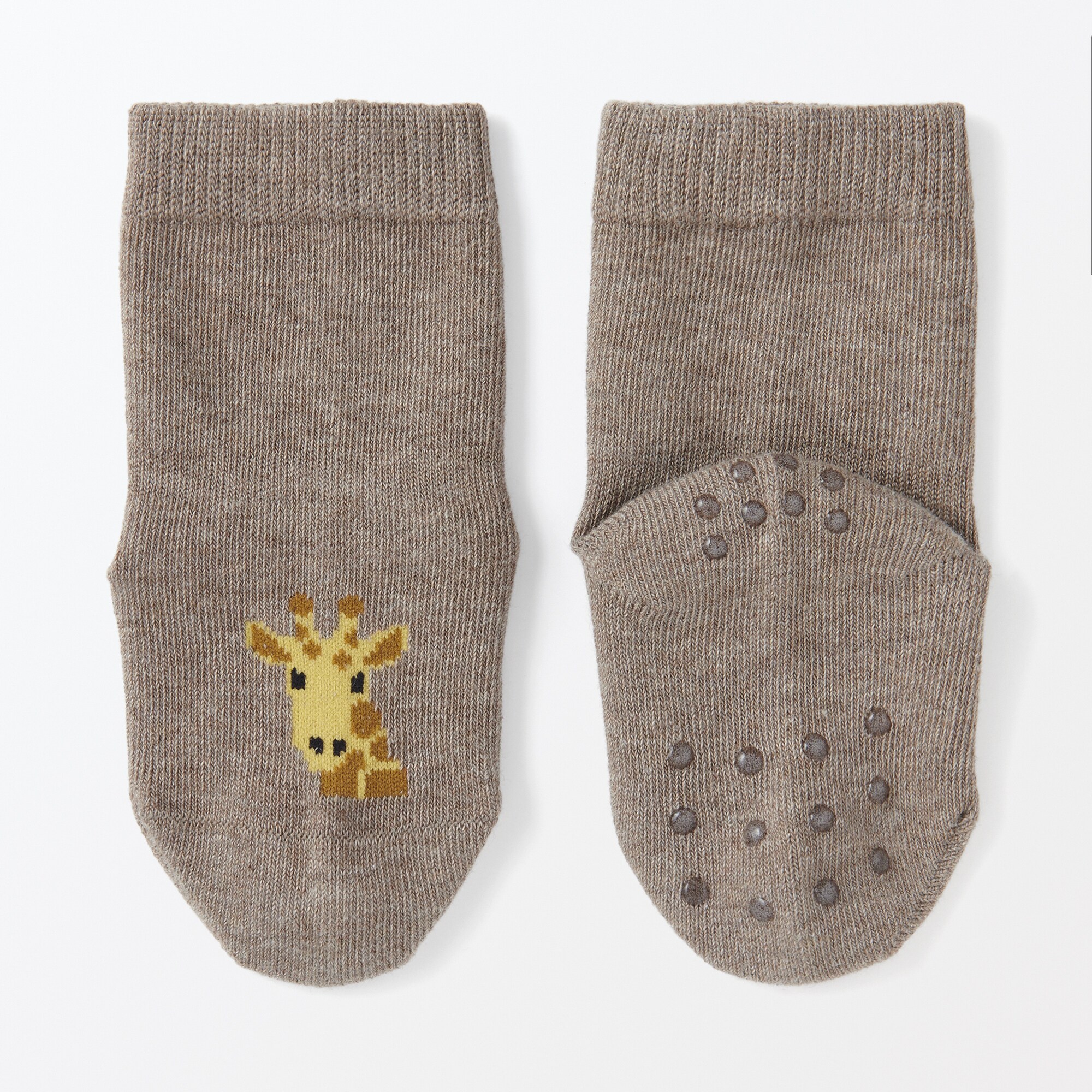 ベビー　足なり直角　動物柄　靴下（３足組）