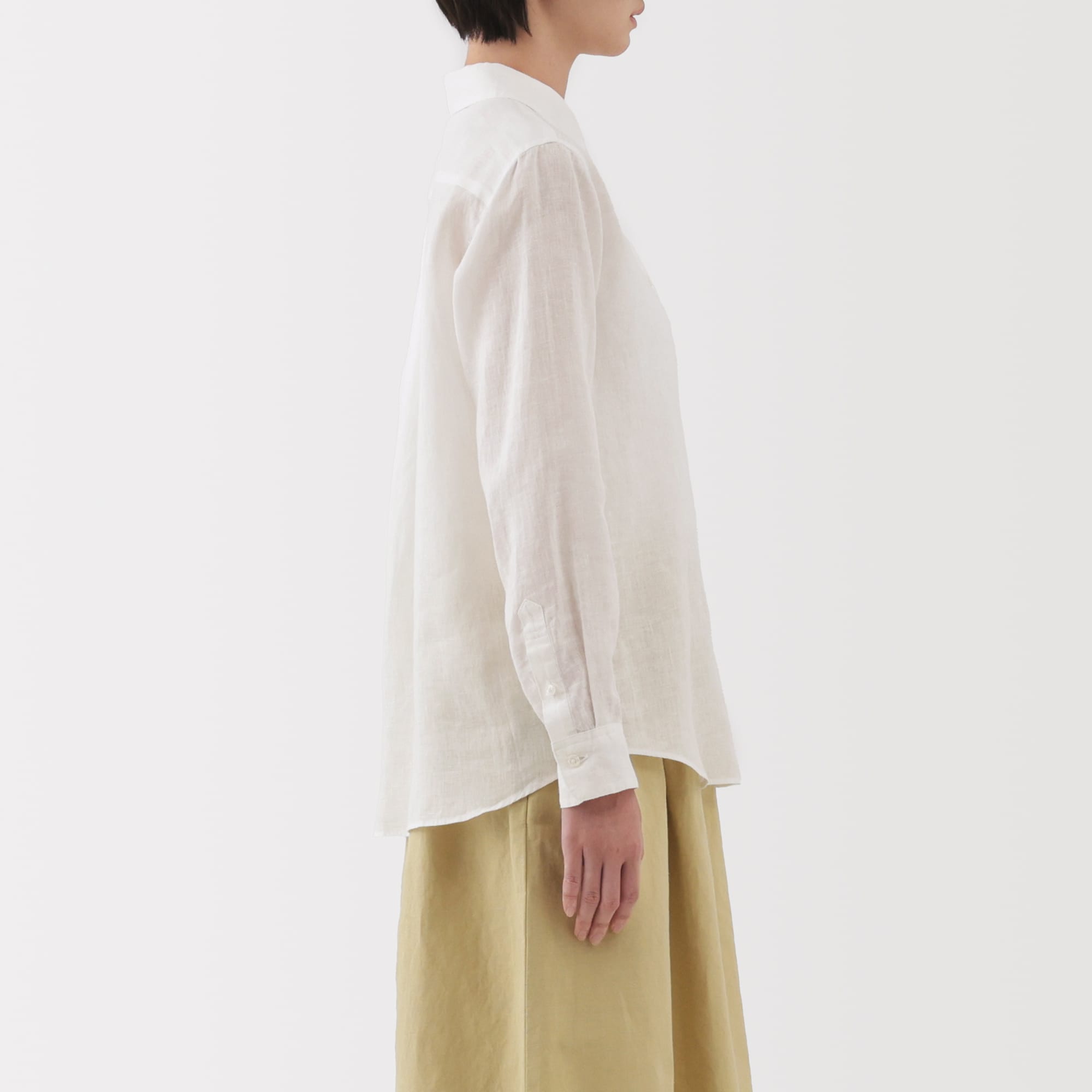 婦人 リネン 洗いざらしレギュラーカラー長袖シャツ | 無印良品