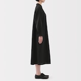 婦人　リネン　洗いざらし長袖シャツワンピース