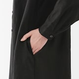 婦人　リネン　洗いざらし長袖シャツワンピース