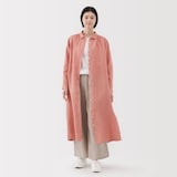 婦人　リネン　洗いざらし長袖シャツワンピース