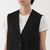 婦人　ヘンプ混　ツイル　ロングジレ