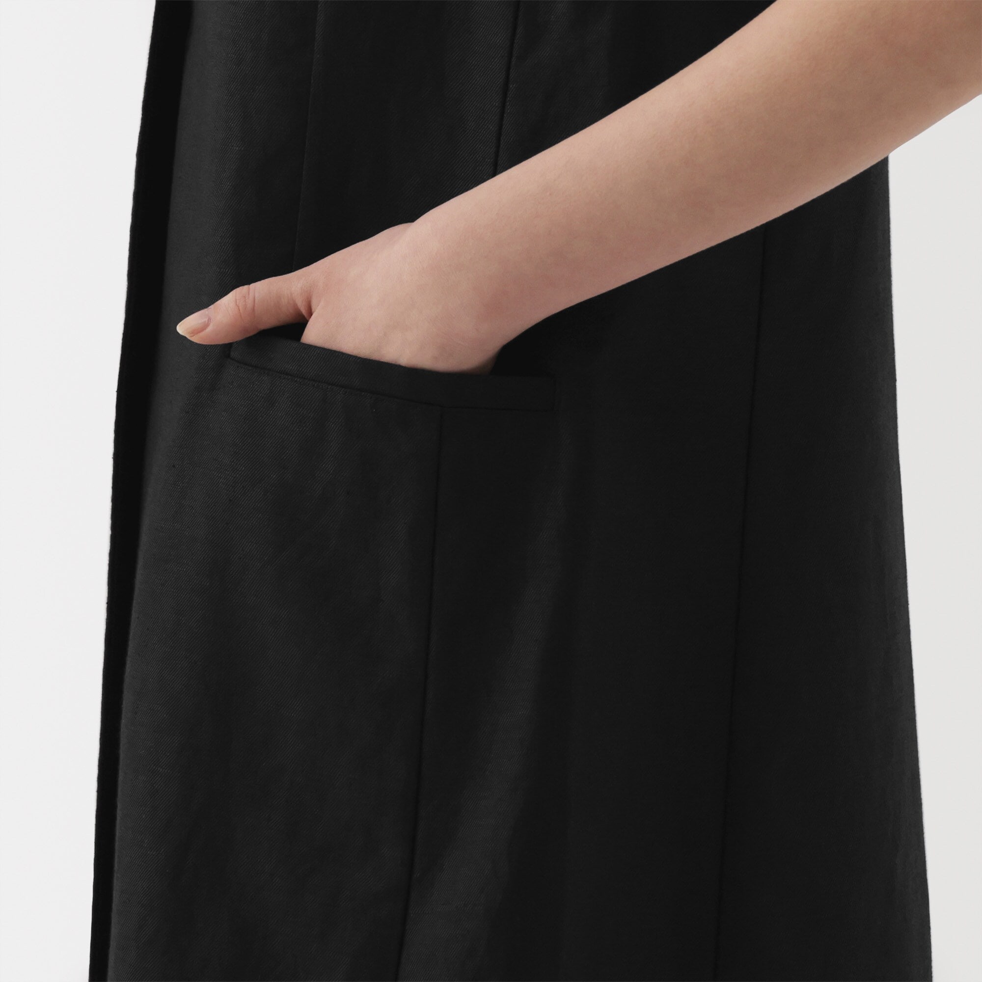 婦人　ヘンプ混　ツイル　ロングジレ