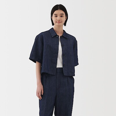 婦人 ヘンプ混 デニムラップワイドスカートパンツ | 無印良品 婦人 ヘンプ混 デニムラップワイドスカートパンツ | 無印良品