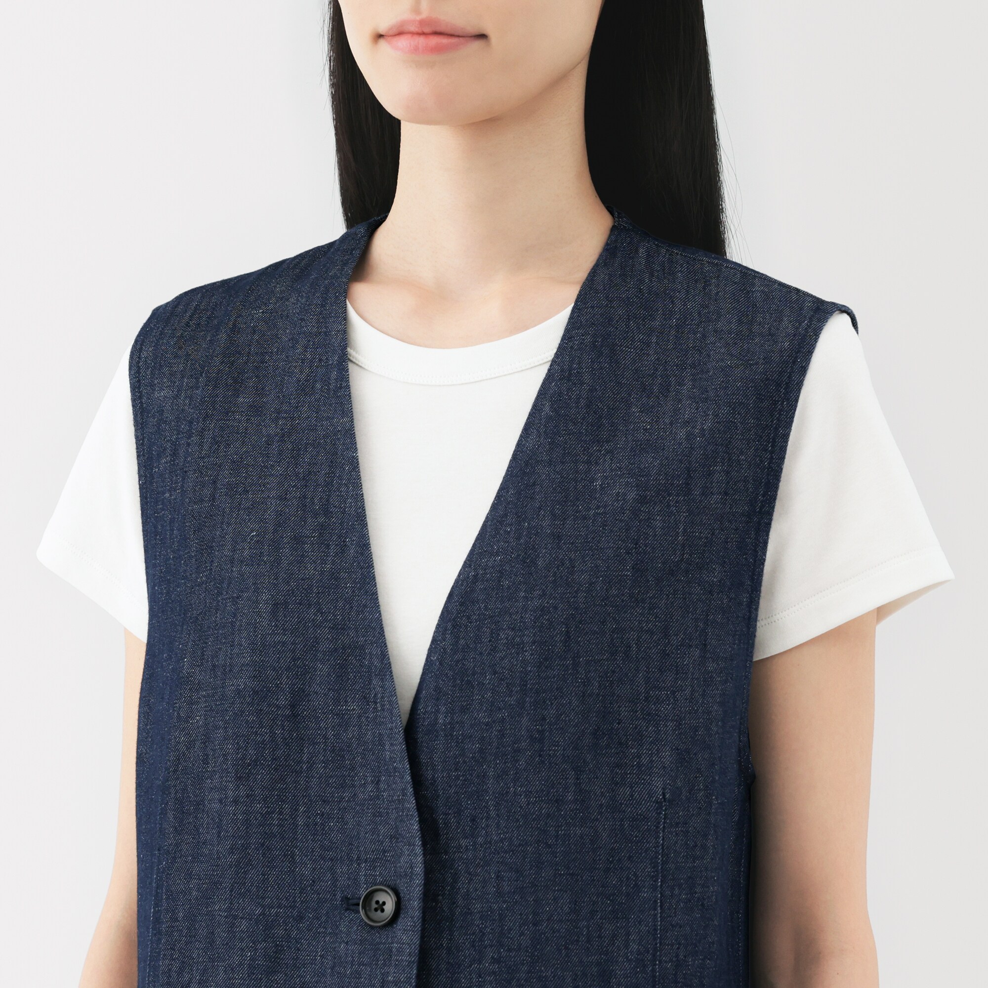 婦人 ヘンプ混 デニム ロングジレ | 無印良品