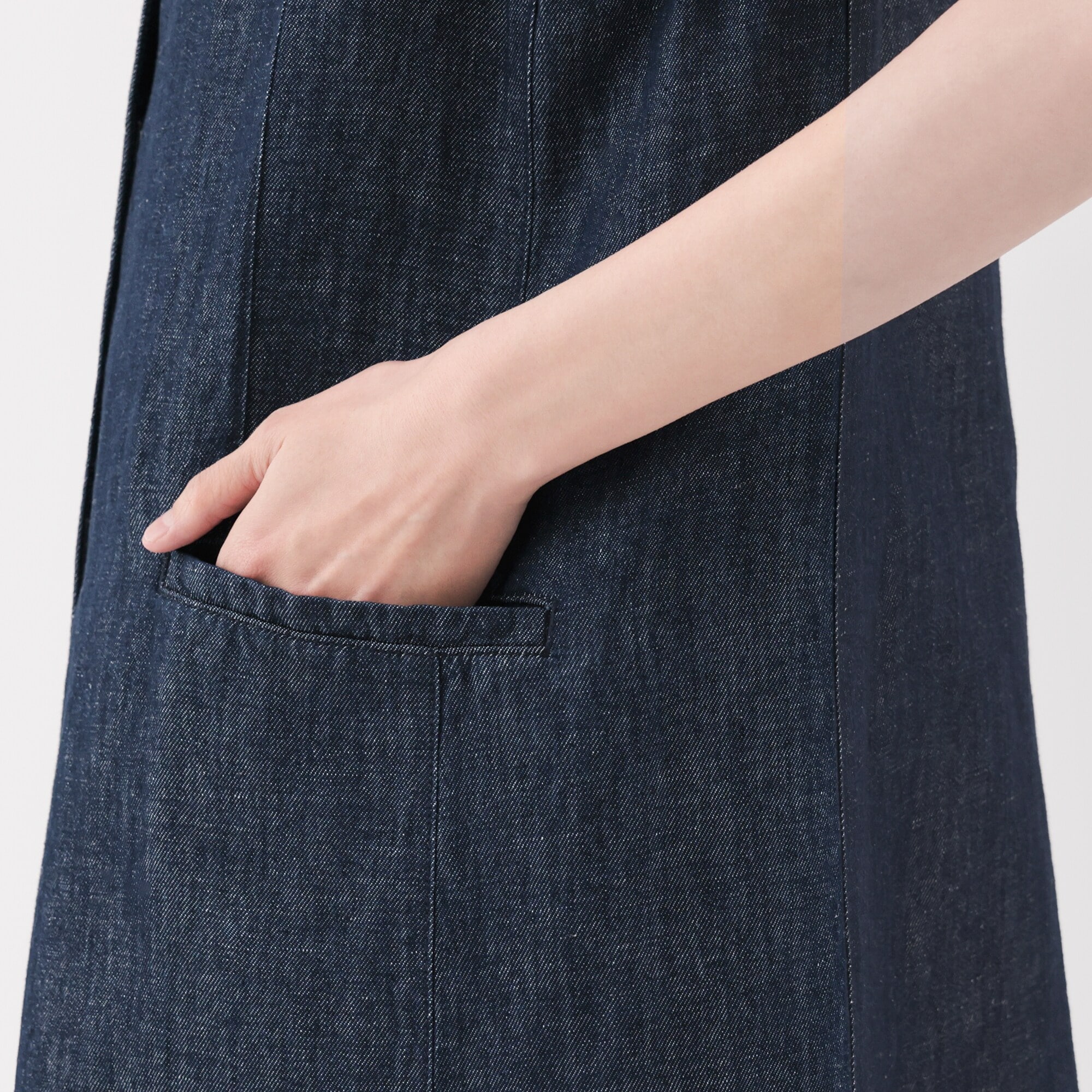 公式通販サイト - ファッション 通販 ヘンプ混 婦人 デニム 無印良品 | ロングジレ ジャケット・アウター