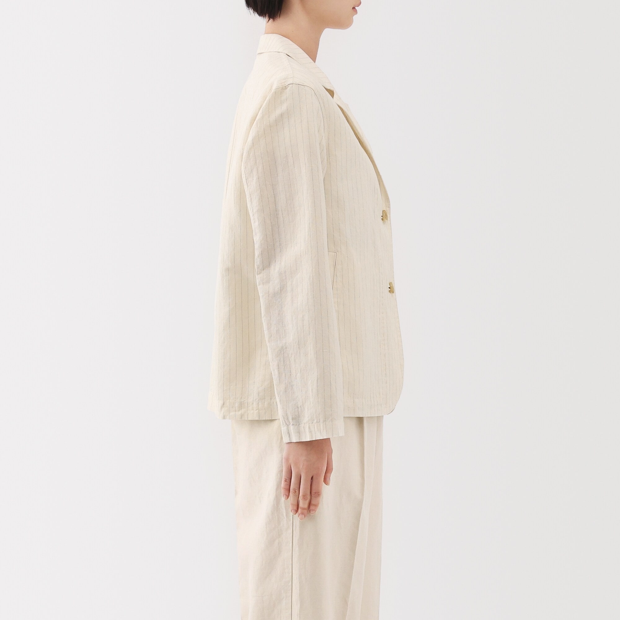 婦人　ヘンプ　コットン　シャツジャケット