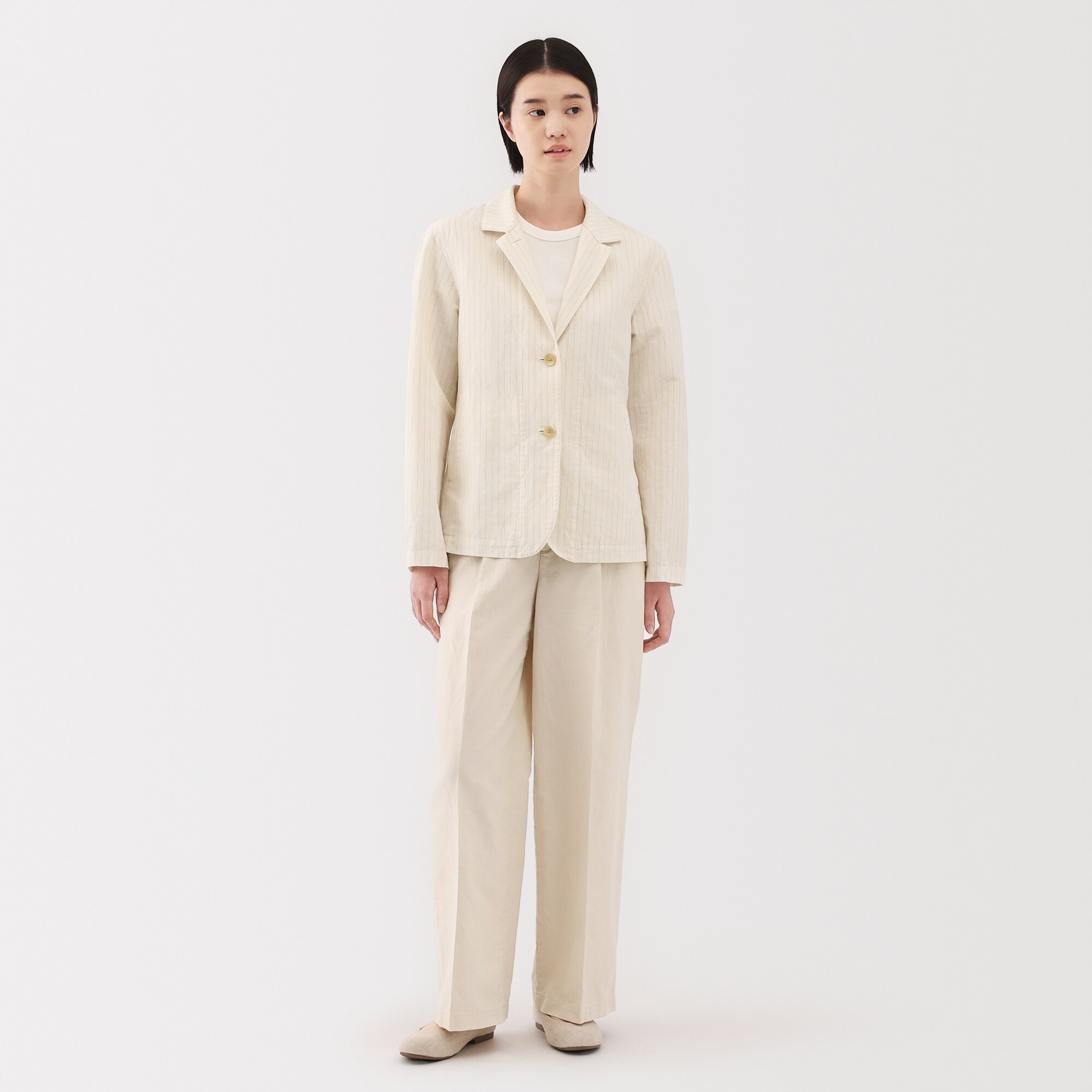 婦人　ヘンプ　コットン　シャツジャケット