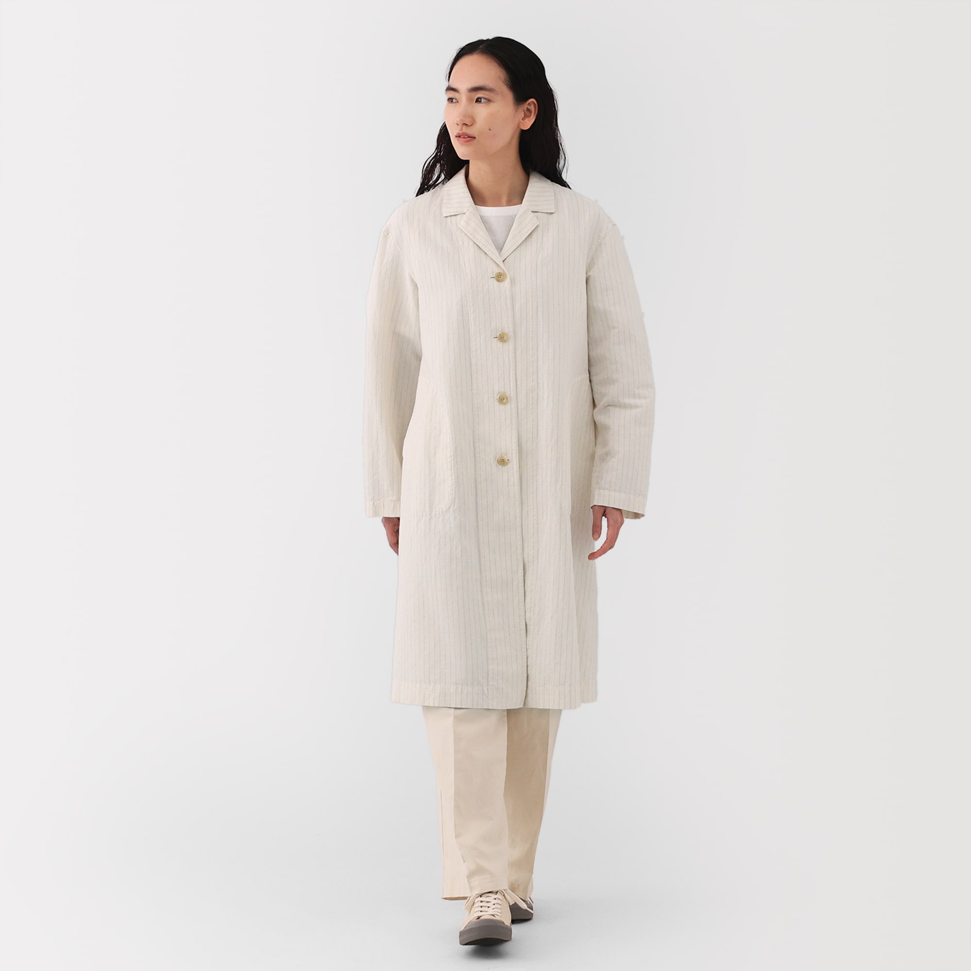 婦人　ヘンプ　コットン　コート