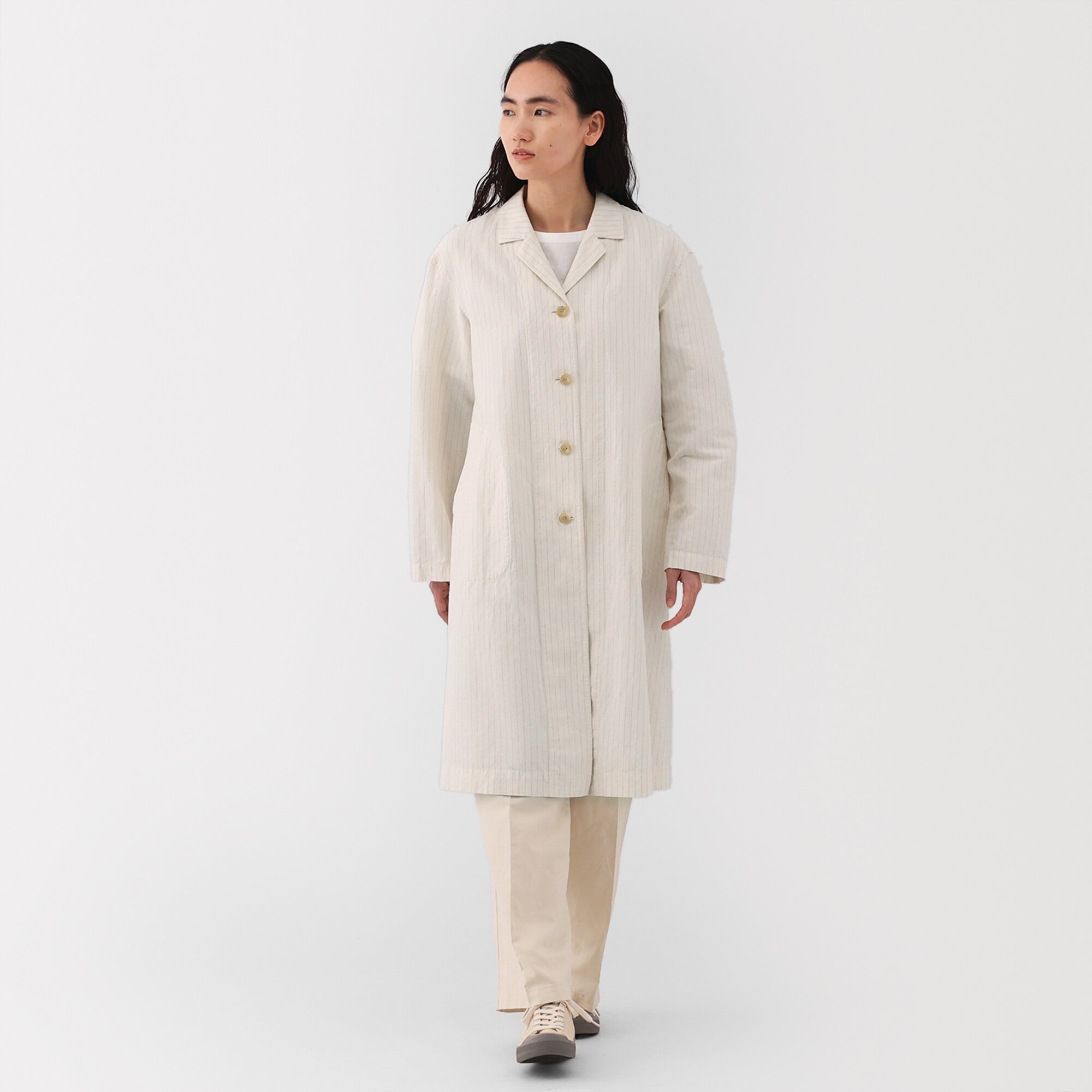 婦人　ヘンプ　コットン　コート