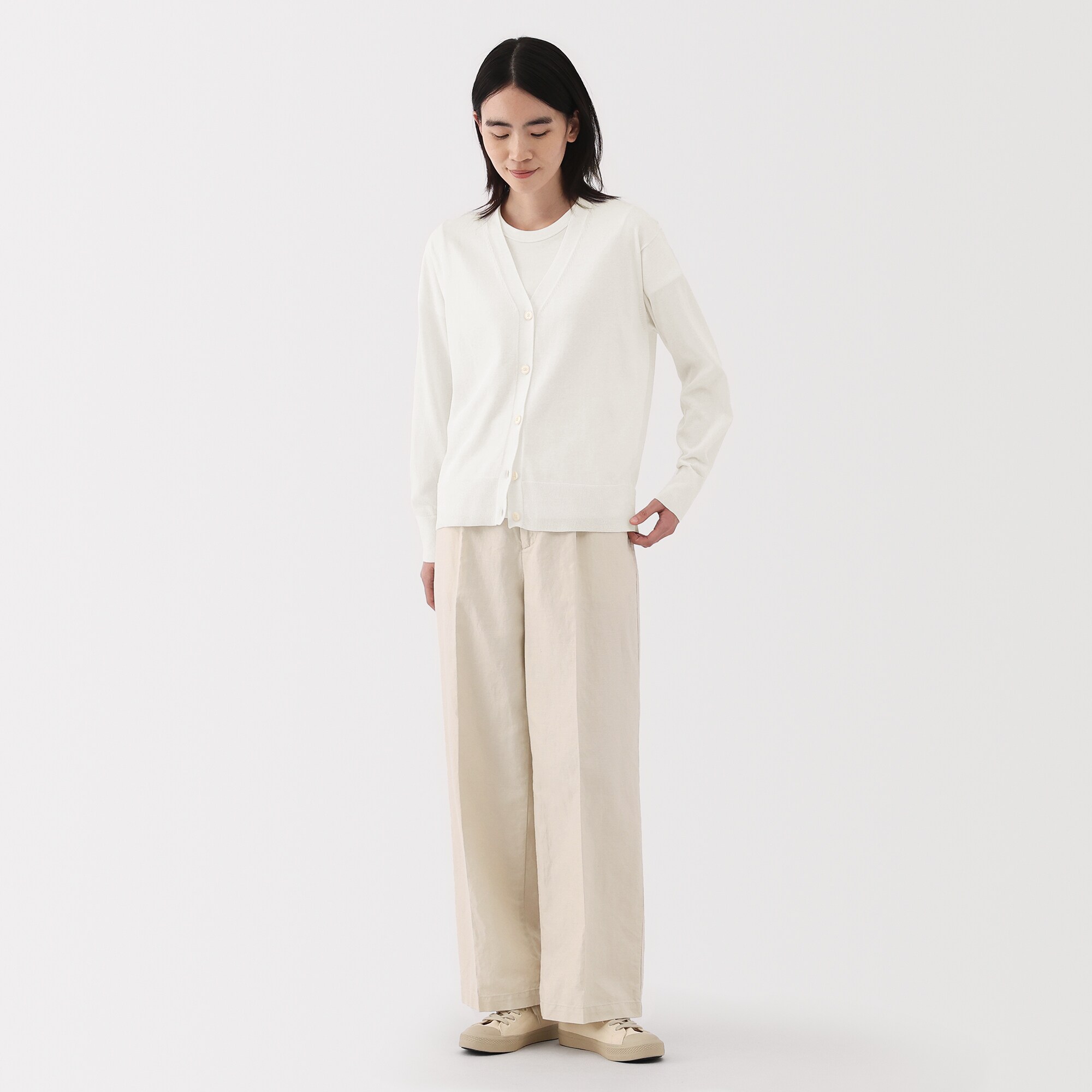 婦人 UVカットライトニットVネックカーディガン | 無印良品