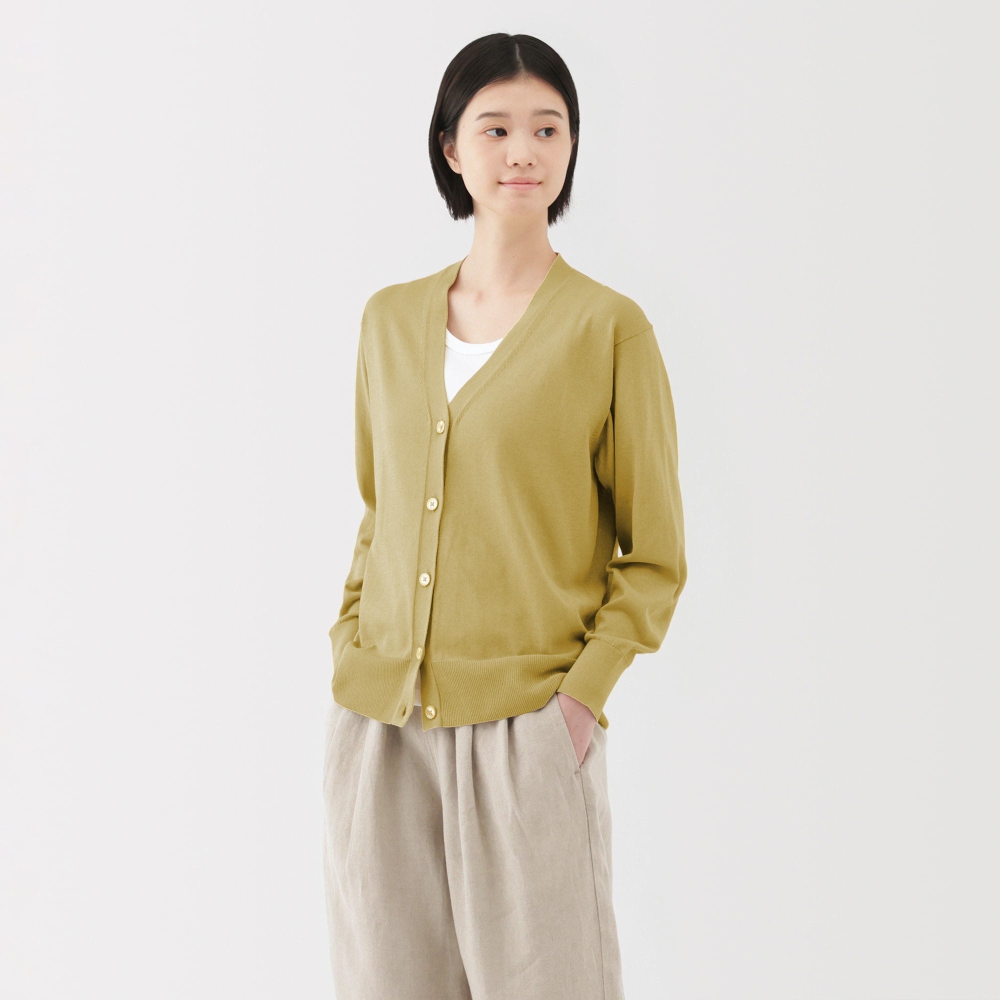 婦人 UVカットライトニットVネックカーディガン | 無印良品