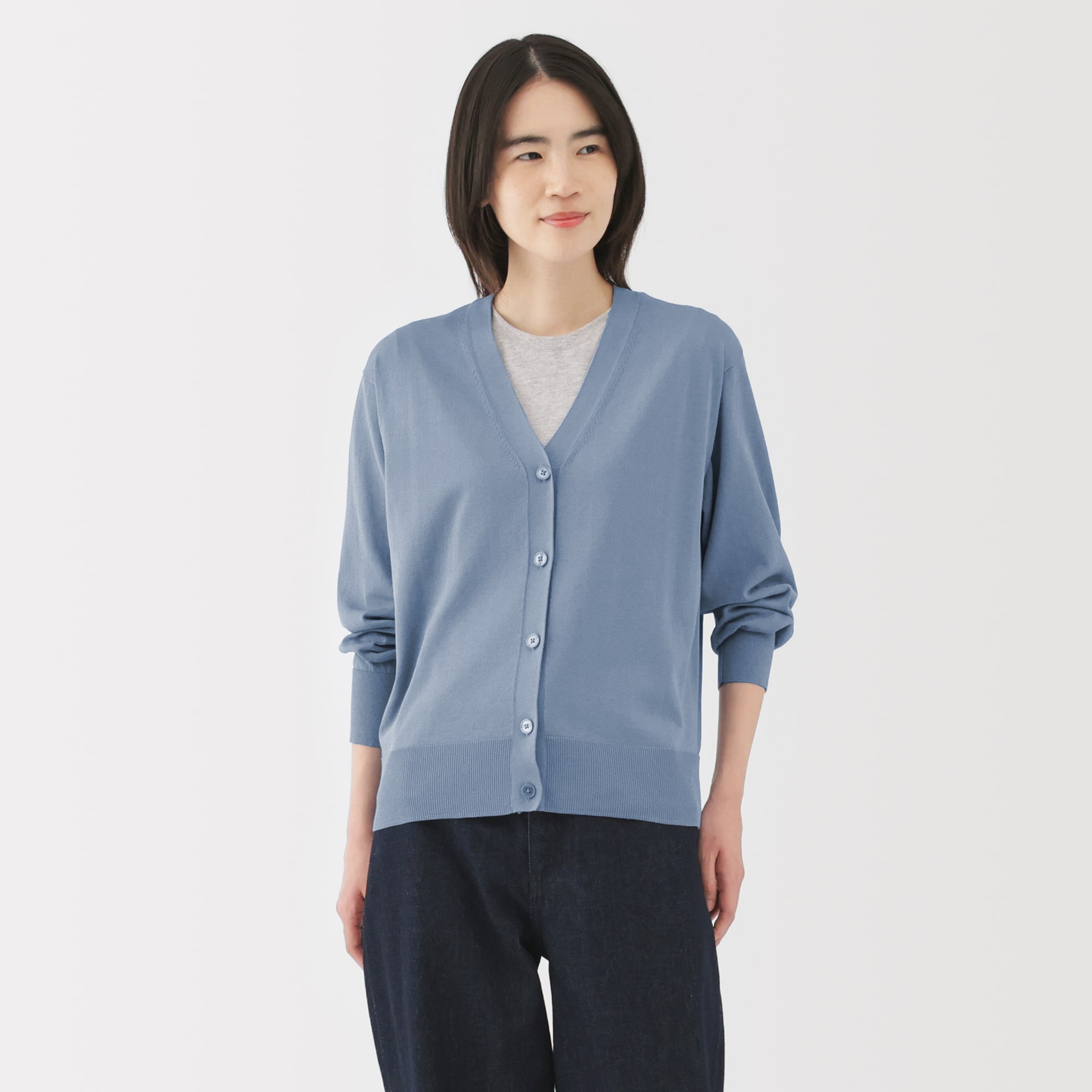 婦人 UVカットライトニットVネックカーディガン | 無印良品