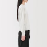 婦人　ＵＶカット強撚コットンクルーネックカーディガン