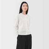 婦人　ＵＶカット強撚コットンクルーネックカーディガン