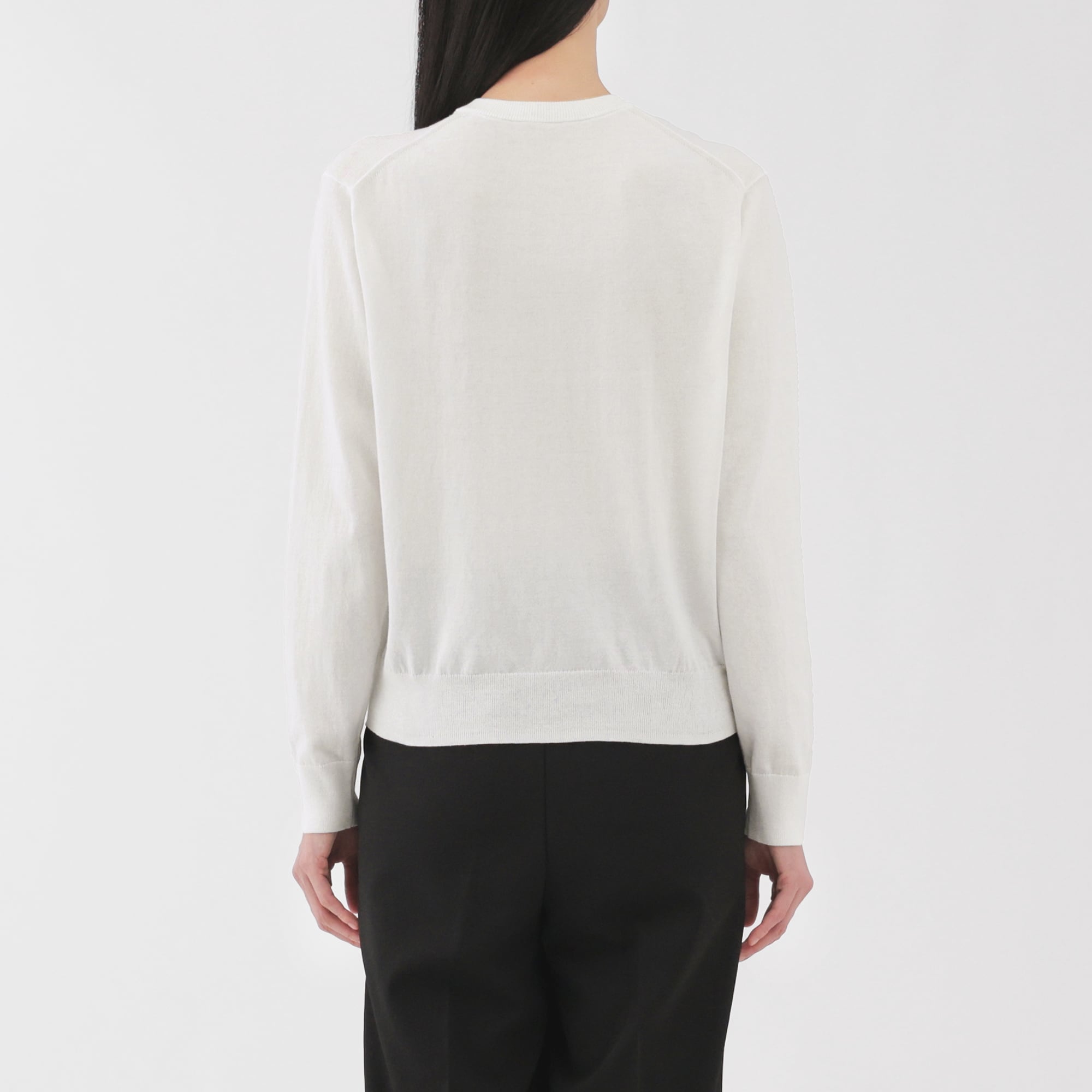 婦人　ＵＶカット強撚コットンクルーネックカーディガン