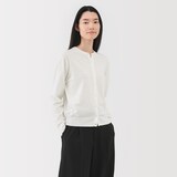 婦人　ＵＶカット強撚コットンクルーネックカーディガン