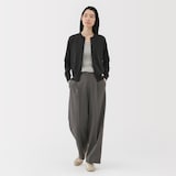 婦人　ＵＶカット強撚コットンクルーネックカーディガン