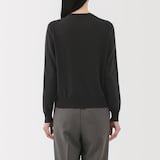 婦人　ＵＶカット強撚コットンクルーネックカーディガン