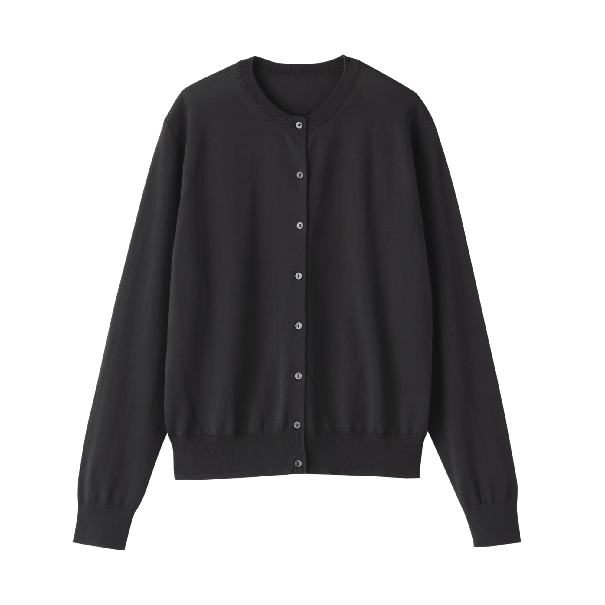 婦人　ＵＶカット強撚コットンクルーネックカーディガン